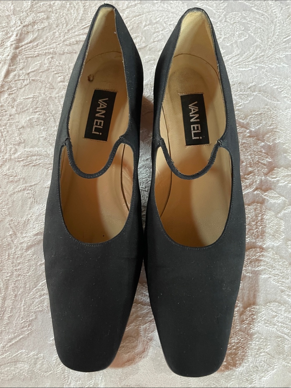 VAN ELI Leather Marie Jane Square Toe, Block Heal Sz 10